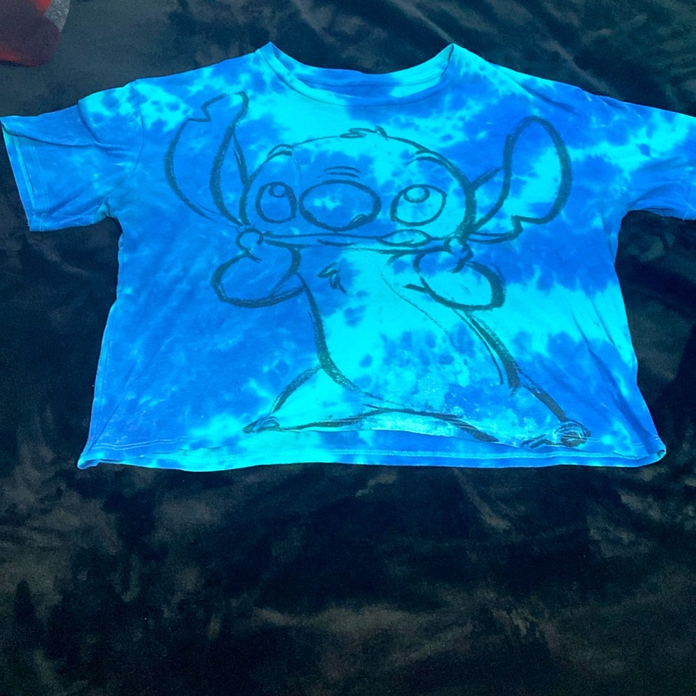 Disney Large (11-13) Blue Tye Dye Stitch Shirt